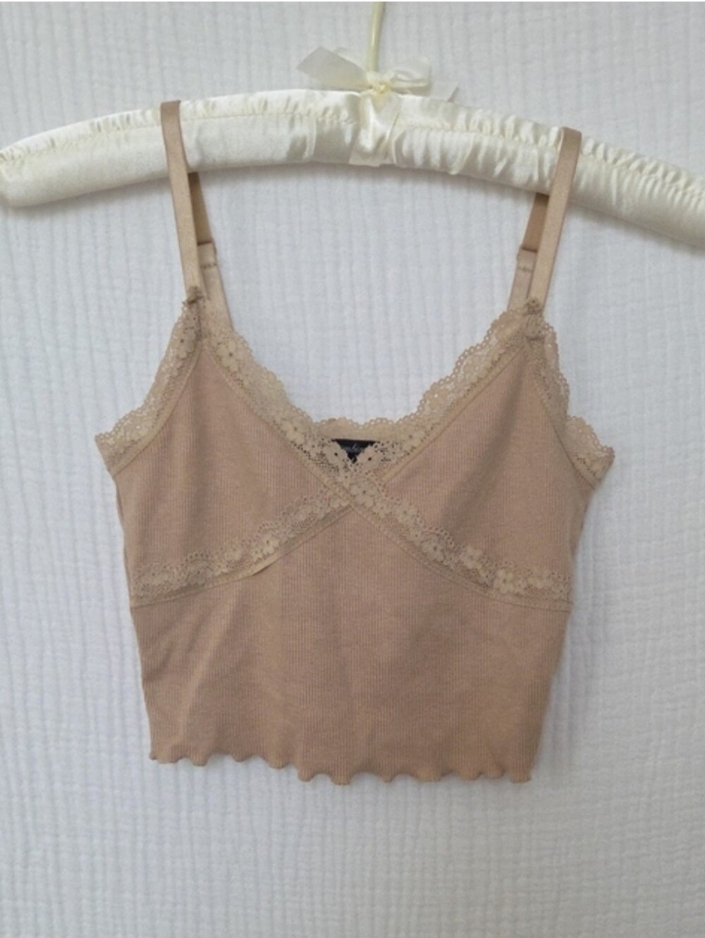 Ambiance Nude Lace-Trim Ribbed Camisole
